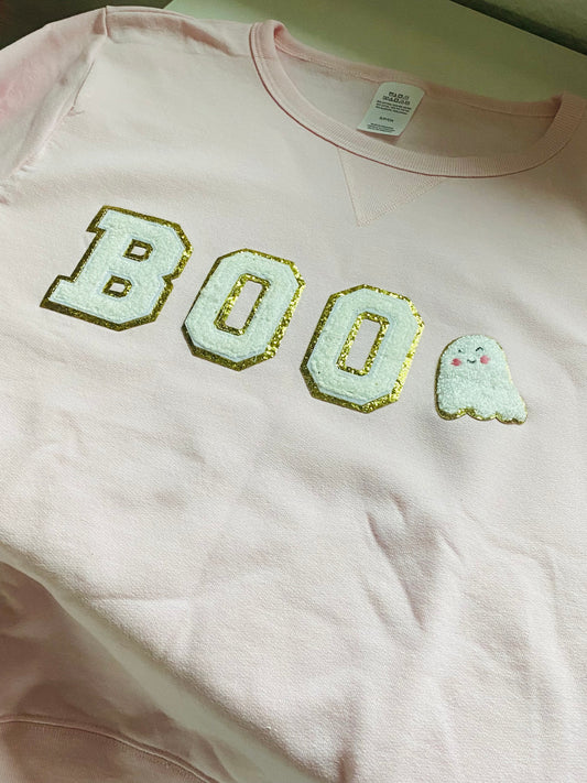 BOO pink sweatshirt